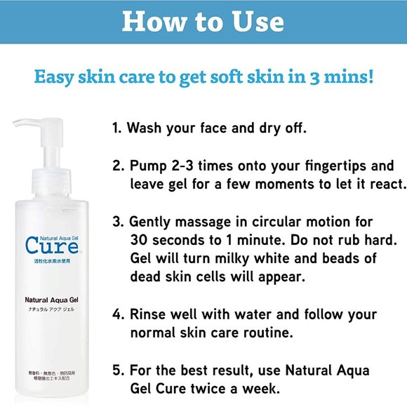 CURE Natural Aqua Gel Water Skin Exfoliator NEW! - Picture 4 of 8
